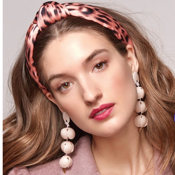 Lele sadoughi BLUSH SILK LEOPARD HEADBAND - Picture 1 of 5